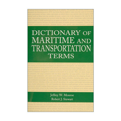 英文原版 Dictionary of Maritime and Transportation Terms 海运术语词典 完整海事指南 Gerald H. Ullman 进口英语原版书籍