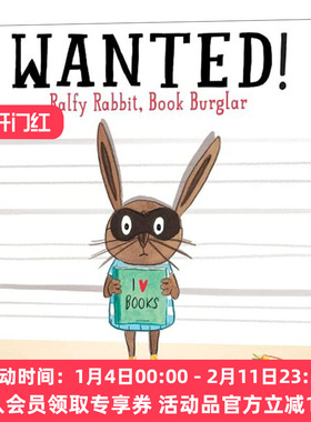 偷书兔 英文原版 Wanted  Ralfy Rabbit Book Burglar 英文版 进口英语原版书籍