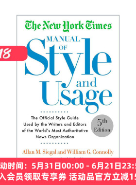 英文原版 The New York Times Manual of Style and Usage 5Th Ed 纽约时报百年经典写作指南 第五版 Allan M Siegal 进口英语书籍