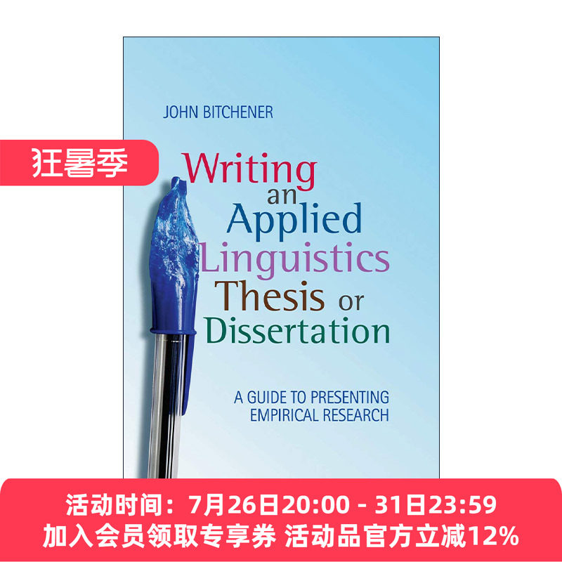 英文原版 Writing an Applied Linguistics Thesis or Dissertation 应用语言学论文写作指导 实证研究报告的撰写进口英语原版书籍