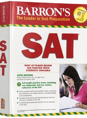 巴朗SAT指南第29版 英文原版书籍 Barron's SAT with Online Tests 英文版进口原版英语考试书 正版