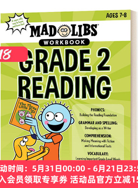 英文原版绘本 Mad Libs Workbook Grade 2 疯狂填词练习册 美国小学二年级 英文版 进口英语原版书籍