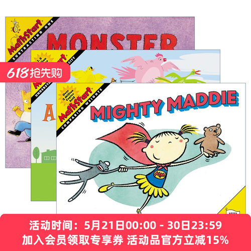英文原版 Mathstart Level 1 数学启蒙绘本1级系列3册 怪物音乐椅 小鸟的房子 英文版 进口英语原版书籍