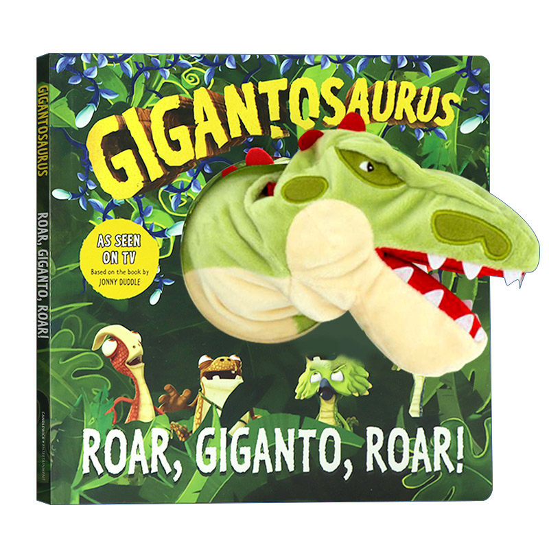恐龙  英文原版 Gigantosaurus Roar Giganto 布偶亲子互动趣味图画书 手偶大开纸板书 宝宝玩具书 启蒙认知绘本 进口英语书籍