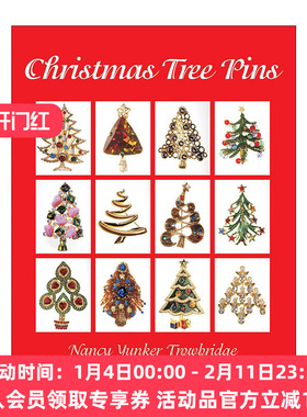 英文原版 Christmas Tree Pins 圣诞树别针收藏指南 首饰配饰全彩图册 Nancy Yunker Trowbridge 英文版 进口英语原版书籍