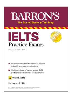英文原版IELTS Practice Exams雅思模拟练习 涵盖学术类和培训类 含12套测试题带答案和解析在线音频第4版 英文版进口英语原版书籍