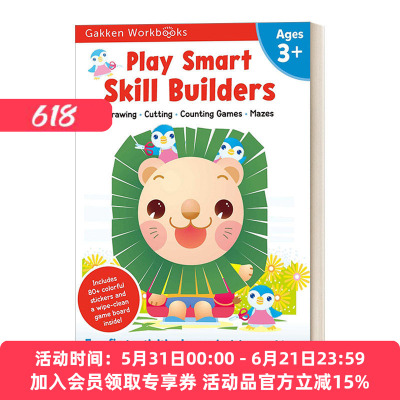 英文原版 Play Smart Skill Builders Age 3+ 日本学研社 技能训练 3岁+ 家庭教辅 早教书 英文版 进口英语原版书籍