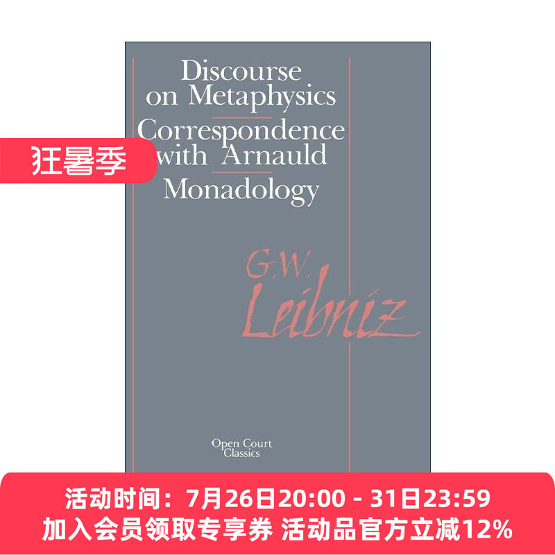 英文原版 The Discourse on Metaphysics 论形而上学 与阿尔诺/单子论的对应 德国哲学家莱布尼茨 英文版 进口英语原版书籍