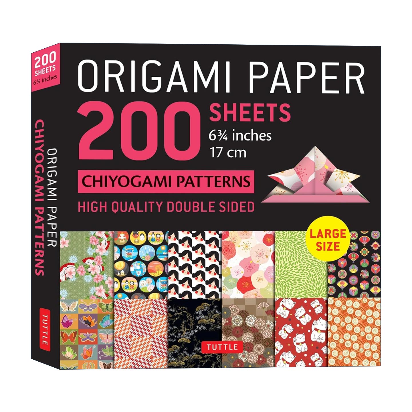 英文原版 Origami Paper 200 Sheets Chiyogami Patterns 6 3/4 17cm 折纸200张 日本千代纸 和纸图案 Tuttle Publishing 英文版
