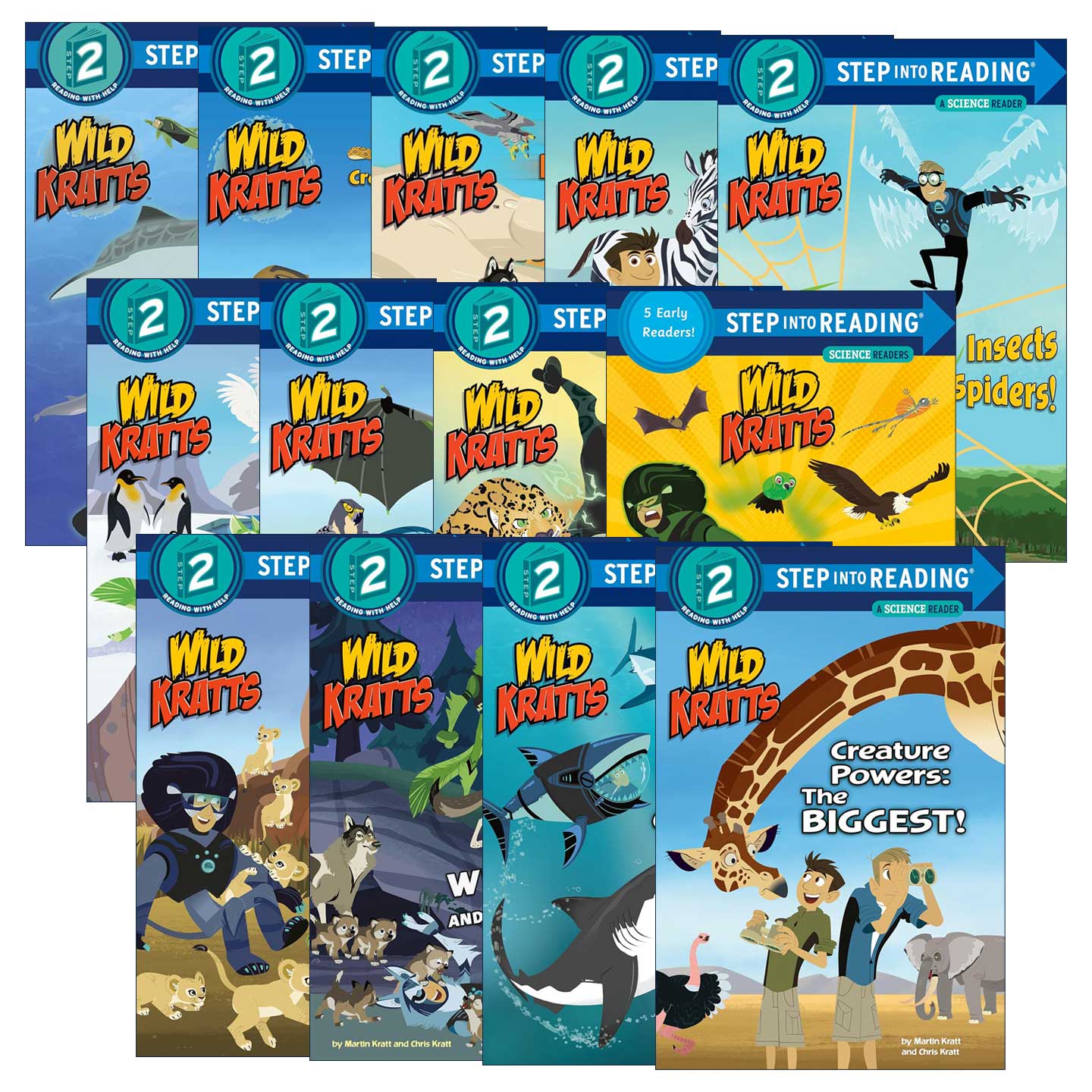 动物兄弟 英文原版 Wild Kratts 13册 PBS教育科幻科幻动画版 Step into Reading L2 美国兰登经典分级读物 英文版 进口英语书籍