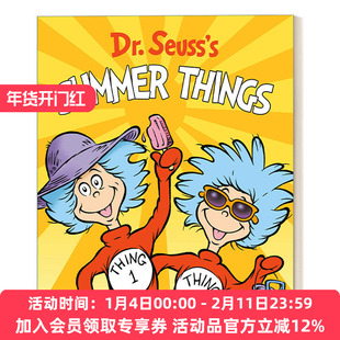 苏斯博士夏天的东西 英文原版 Dr. Seuss's Summer Things 儿童英语启蒙早教纸板书 图画书 帽子里的猫主角 英文版 进口英语书籍