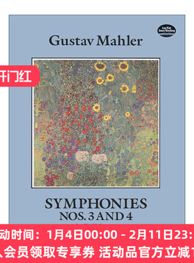 英文原版 Symphonies Nos.3 and 4 in Full Score 古斯塔夫·马勒第三 第四交响曲全谱 Gustav Mahler 英文版 进口英语原版书籍