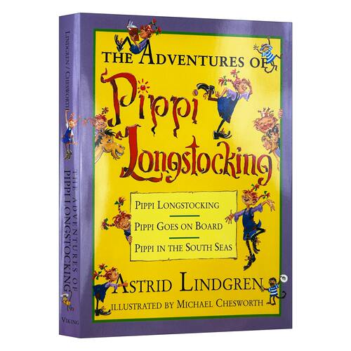 英文原版 长袜子皮皮全集 精装彩色插图版 The Adventures of Pippi Longstocking 英文版 进口英语原版书籍