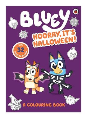 英文原版 Bluey Hooray It’s Halloween 小蓝狗布鲁伊 万圣节涂色书 英文版 进口英语原版书籍