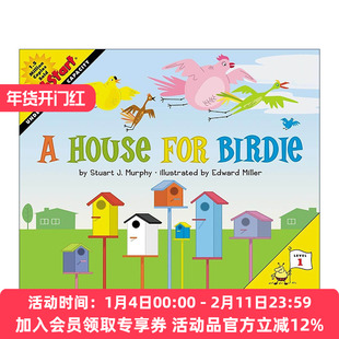 英文原版 Mathstart Level 1 A House for Birdie 数学启蒙绘本1级 小鸟的房子 英文版 进口英语原版书籍