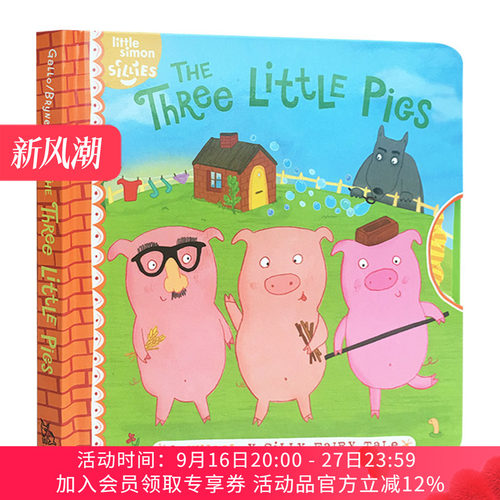 三只小猪 英文原版绘本 The Three Little Pigs 机关操作纸板书 经典童话故事书 儿童英语启蒙早教认知 英文版进口原版书籍
