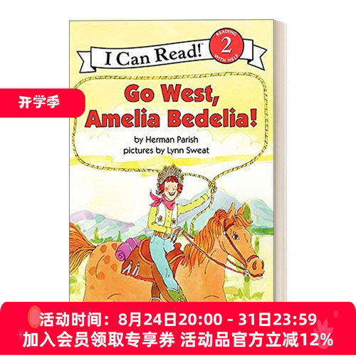英文原版 Go West  Amelia Bedelia! 往西走，阿米莉亚 糊涂女佣分级阅读 I Can Read Level 2 英文版 进口英语原版书籍