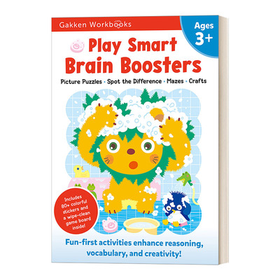 英文原版 Play Smart Brain Boosters Age 3+ 日本学研 学前教育 3岁+ 家庭教辅 英文版 进口英语原版书籍