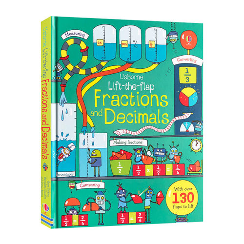 分数和小数翻翻书 英文原版绘本 Lift The Flap Fractions and Decimals 尤斯伯恩 儿童早教数学知识科普学习书籍 英文版进口书