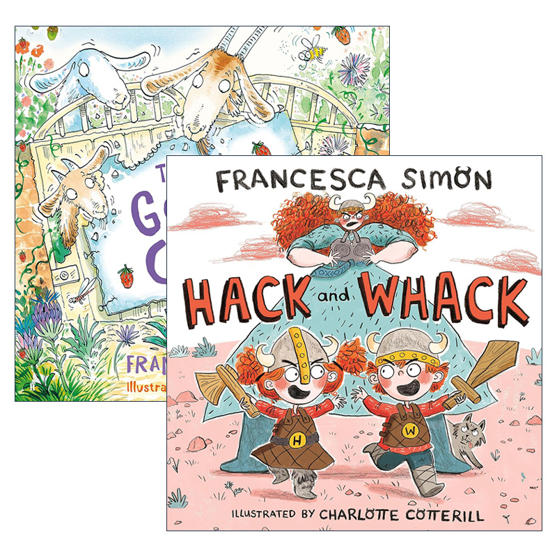 英文原版 Francesca Simon 儿童故事绘本2册套装 Goat Cafe 山羊咖啡 Hack and Whack 小小维京人 英文版 进口英语原版书籍