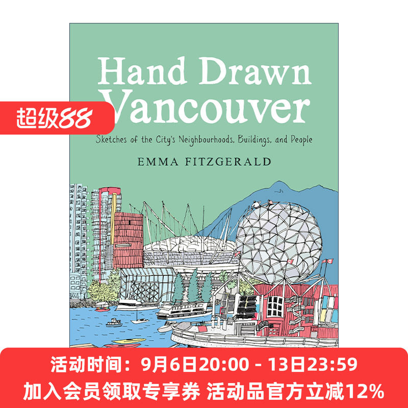 手绘温哥华 英文原版 Hand Drawn Vancouver 城市社区 建筑和人的素描画册 旅行 精装图册 英文版 进口英语原版书籍
