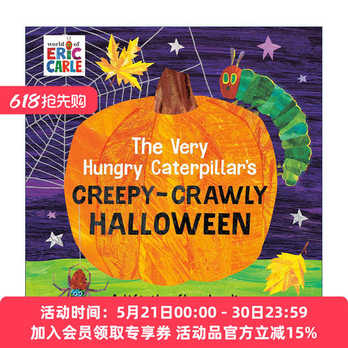 英文原版 The Very Hungry Caterpillar's Creepy-Crawly Halloween 好饥饿的毛毛虫 万圣节 儿童绘本 纸板翻翻书 艾瑞卡尔爷爷