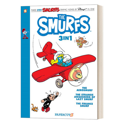 英文原版 The Smurfs 3-in-1 6 Collecting The Aerosmurf.蓝精灵3合1全彩漫画6 三个故事合辑 英文版 进口英语原版书籍