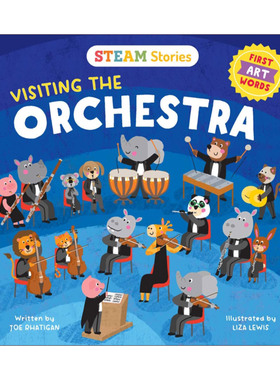第一本艺术书 英文原版 STEAM Stories Visiting the Orchestra First Art Words 参观管弦乐队 纸板书 STEAM故事进口英语原版书籍