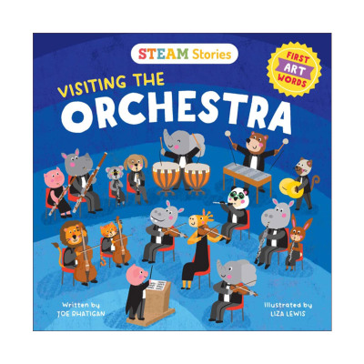第一本艺术书 英文原版 STEAM Stories Visiting the Orchestra First Art Words 参观管弦乐队 纸板书 STEAM故事进口英语原版书籍