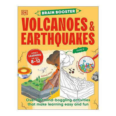 英文原版 Brain Booster Volcanoes and Earthquakes 大脑助推器 火山和地震 科学科普百科知识 书写活动与谜题 进口英语原版书籍