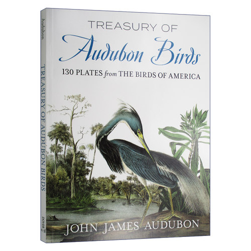 奥杜邦鸟类宝库 英文原版 Treasury of Audubon Birds 来自美国鸟类的130个盘子 英文版