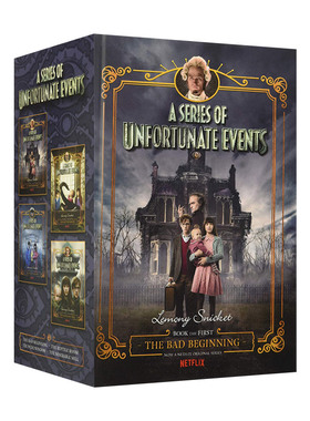 英文原版 A Series of Unfortunate Events #1-4 Netflix Tie-in Box Set 波特莱尔大冒险 雷蒙斯尼奇的不幸历险套装1-4册 英文版