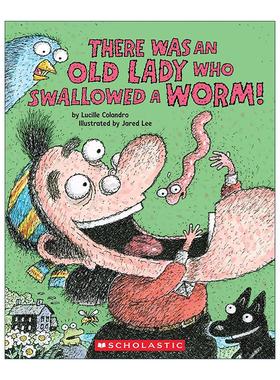 英文原版 There Was an Old Lady Who Swallowed a Worm 有个老婆婆吞了一条虫子 英文版 进口英语原版书籍