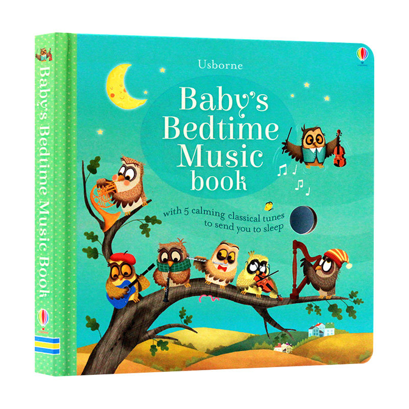 睡前晚安音乐童歌谣儿歌伴奏发声书 英文原版 usborne babys bedtime