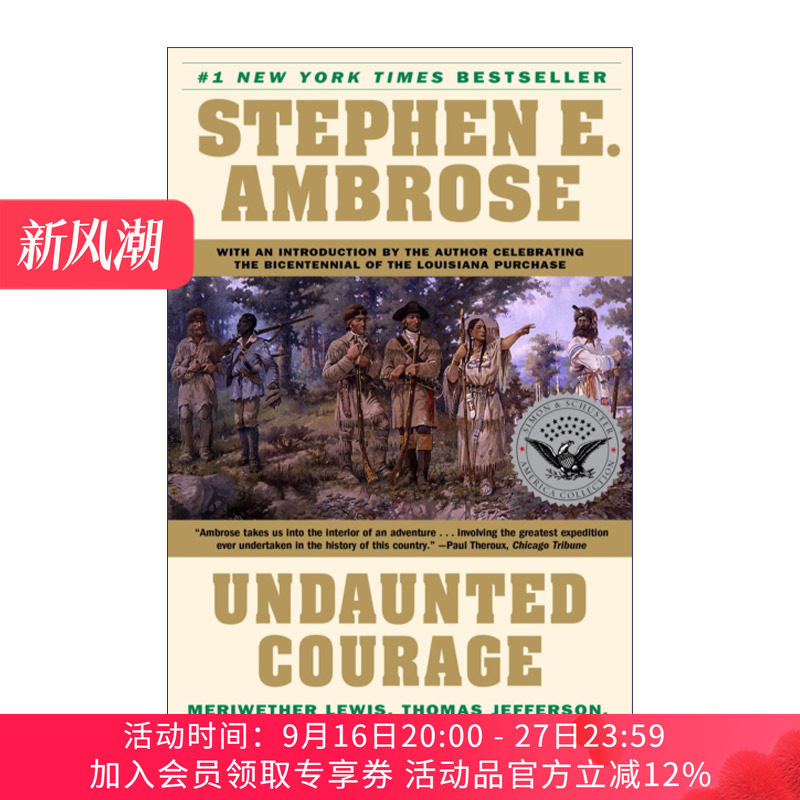无畏的勇气 英文原版 Undaunted Courage 杰斐逊总统 刘易斯 美国西部的探索 英文版 进口英语原版书籍