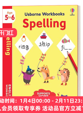 英文原版 Usborne Workbooks Spelling 5-6 尤斯伯恩拼写练习册5-6岁 英文版 进口英语原版书籍