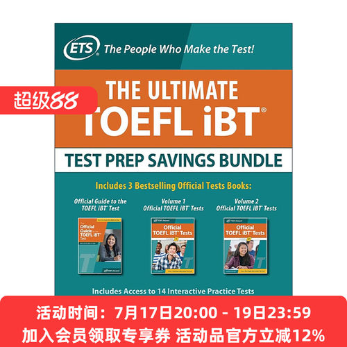 英文原版 新托福考试备考3本套装 The Ultimate TOEFL iBT Test Prep Savings Bundle 官方指南+测试卷2册 第4版 英文版 进口