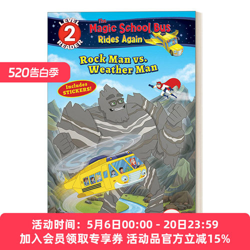 英文原版 Rock Man vs. Weather Man 神奇校车再出发分级读物2 Scholastic Reader  Level 2 英文版 进口英语原版书籍
