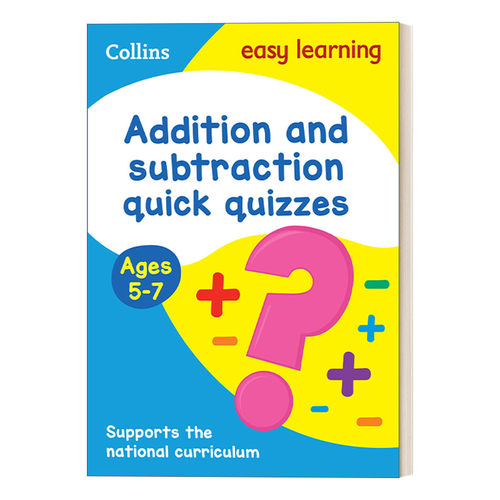 英文原版 Collins Easy Learning KS1Addition and Subtraction Quick Quizzes Ages5-7 轻松学小学数学加减法小测试5-7岁 进口书