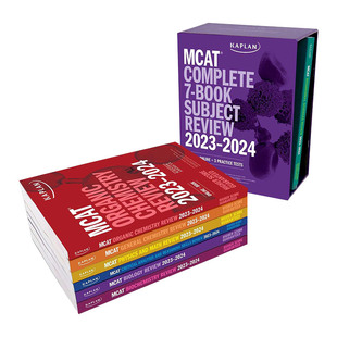 英文版 2024 MCAT Complete 卡普兰美国医学研究生院入学考试7本套装 Subject Book 在线资源 英文原版 Review 含3套练习题 2023