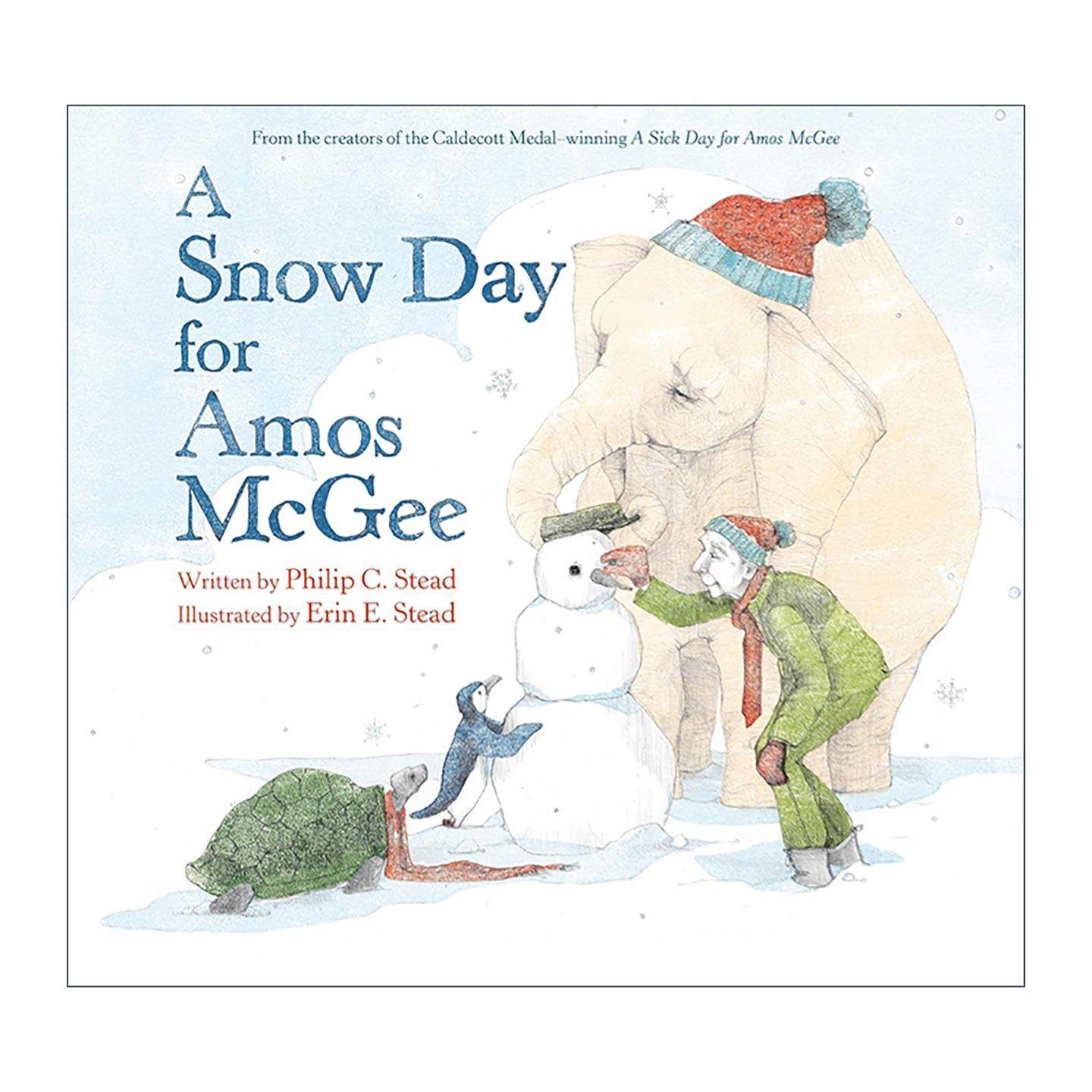 英文原版 A Snow Day for Amos McGee 阿莫 下雪日 精装图画书 凯迪克奖得主Philip C. Stead 英文版 进口英语原版书籍