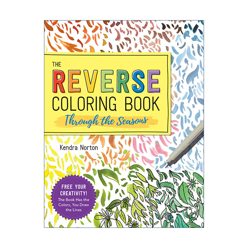 英文原版 Reverse Coloring Book? Through the Seasons 反向填色 描边书 四季 英文版 进口英语原版书籍