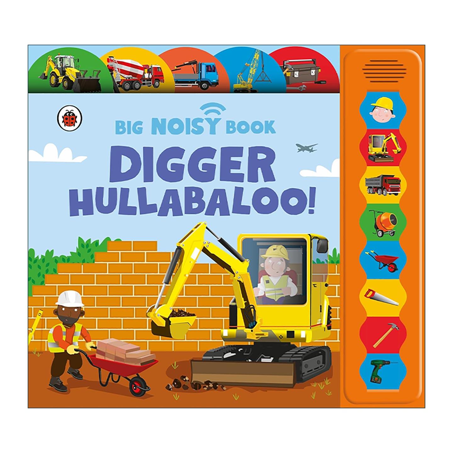 英文原版 Digger Hullabaloo 工地里的声音 小瓢虫儿童纸板标签发声书 英文版 进口英语原版书籍