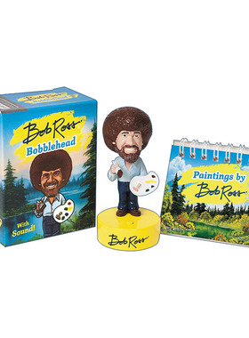 鲍伯鲁斯  英文原版 Bob Ross Bobblehead 摇头玩偶 迷你文创套装 英文版 进口英语原版书籍