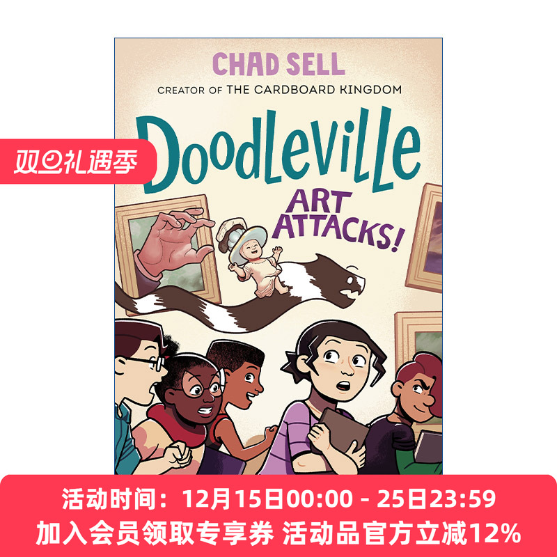 德尔维尔2 艺术攻击 英文原版 Doodleville 02 Art Attacks! 儿童超级英雄图画小说 全彩漫画 Chad Sell 英文版 进口英语书籍