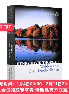 华研原版 瓦尔登湖 英文原版 Walden and Civil Disobedience Collins Classics 柯林斯经典系列 蓝思1340L 英文版 进口英语书籍