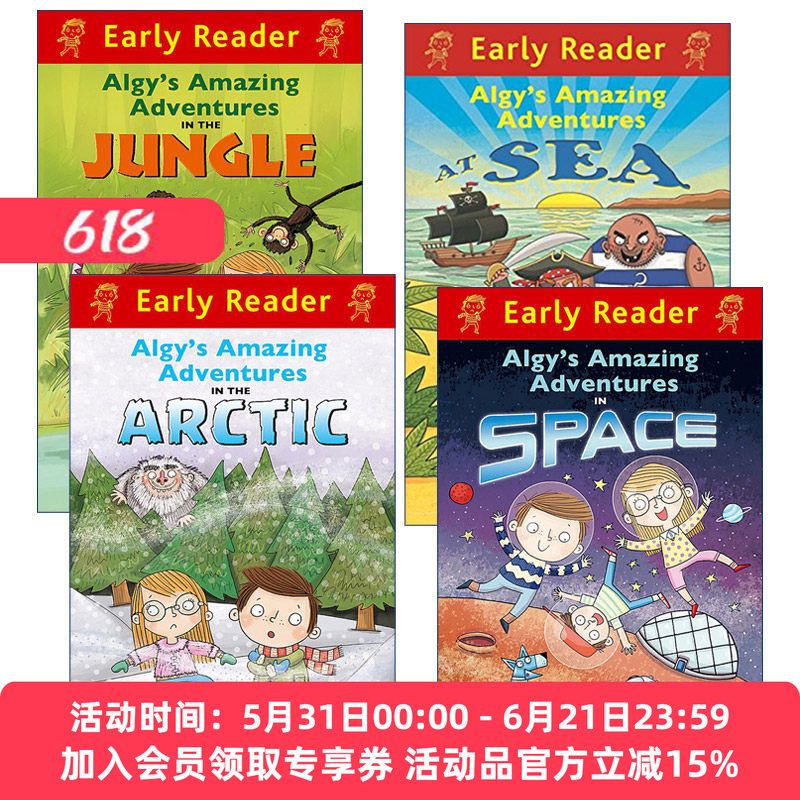 英文原版 Algy's Apnazing Adventures 阿尔吉的冒险之旅 4册 丛林/北极/海底/太空冒险 英文版 进口英语原版书籍