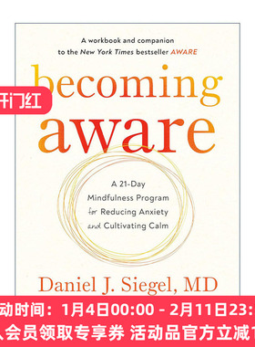 英文原版 Becoming Aware 变得有意识 21天减少焦虑和培养平静的正念计划 全脑教养法作者Daniel J. Siegel 英文版 进口英语书籍