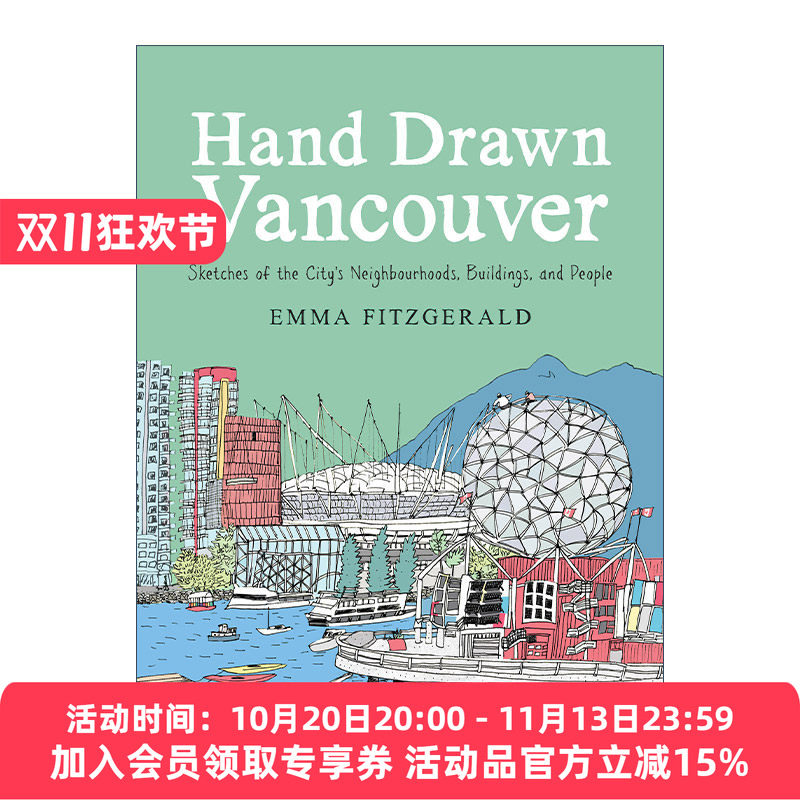 手绘温哥华 英文原版 Hand Drawn Vancouver 城市社区 建筑和人的素描画册 旅行 精装图册 英文版 进口英语原版书籍