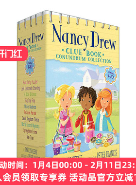英文原版 Nancy Drew Clue Book Conundrum Collection 少女妙探南希德鲁 谜团线索收集书 1-10册 盒装 章节书 英文版 进口英语书